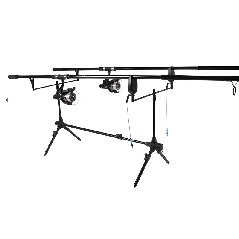 FISH-XPRO Karpfenset – 2-Ruten Carp Komplettset mit Kescher & Rod Pod