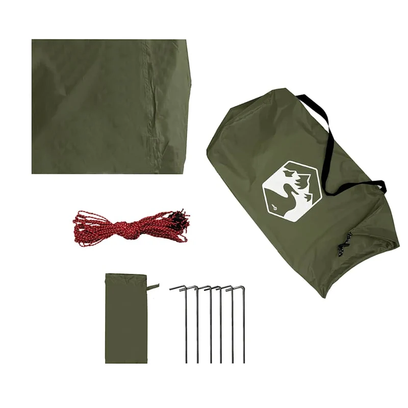 Tarp mit Stangen Olivgrün 462x306x211 cm Wasserdicht Outdoor Regenschutz Sonnenschutz