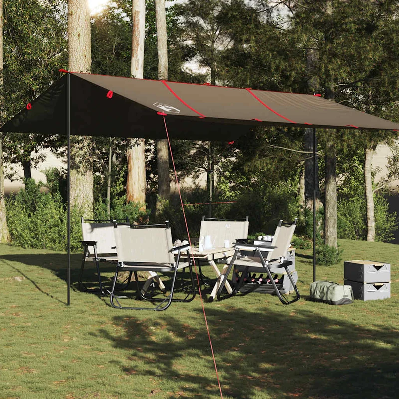 Tarp Braun 4,5x4,2m Wasserdicht Outdoor Regenschutz Bushcraft Camping