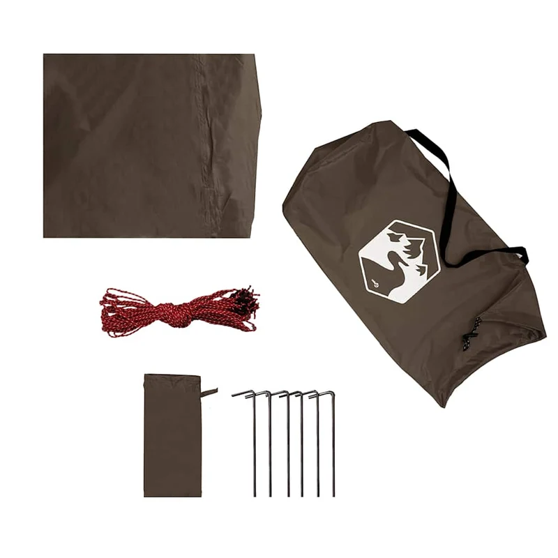 Tarp Braun 4,5x4,2m Wasserdicht Outdoor Regenschutz Bushcraft Camping