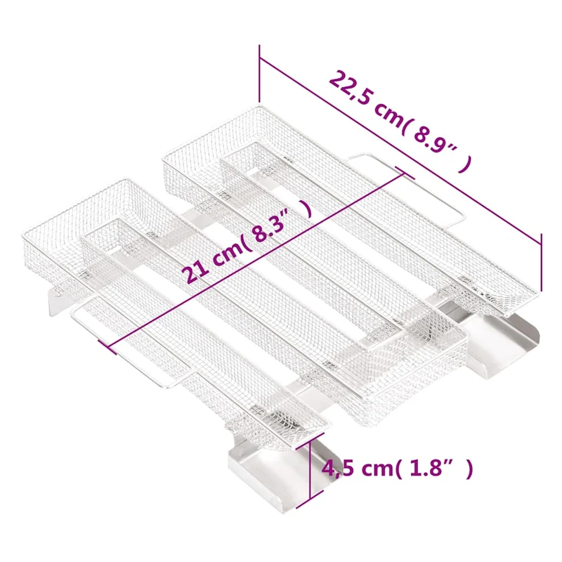 Kaltrauchgenerator 4-Seitig 22,5x21x4,5 cm Edelstahl Rauchgenerator Räucherofen