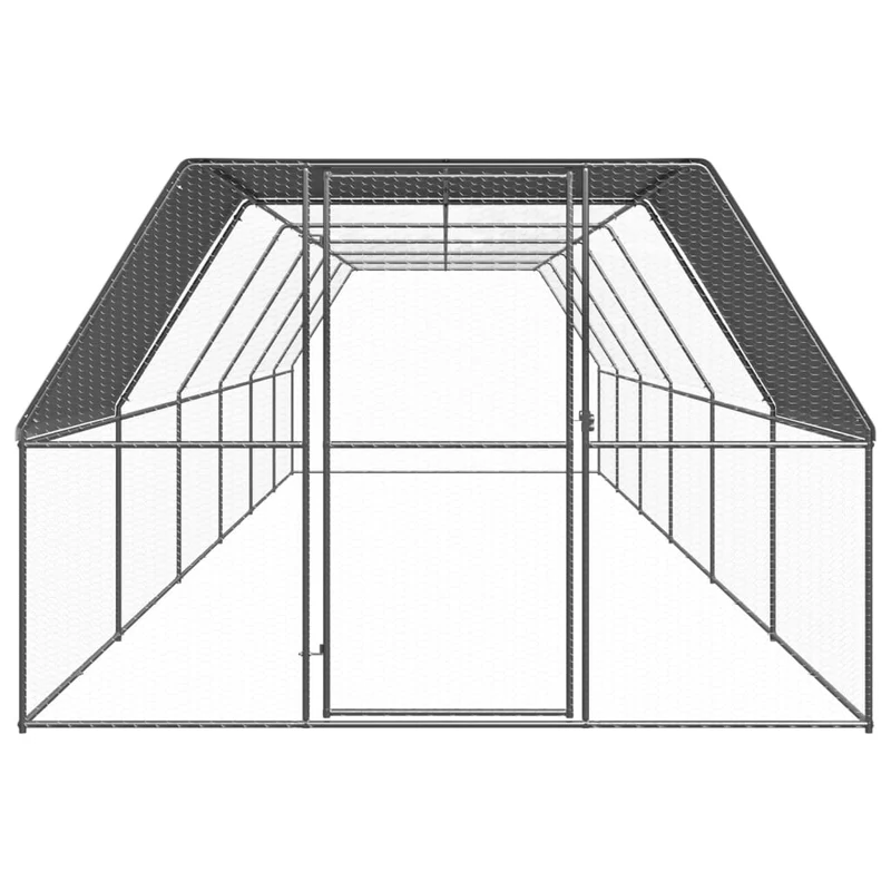 Hühnerkäfig Hühnerstall Stahl 3 x 12 x 2 m Auslauf Freigehege Tierkäfig Geflügelstall