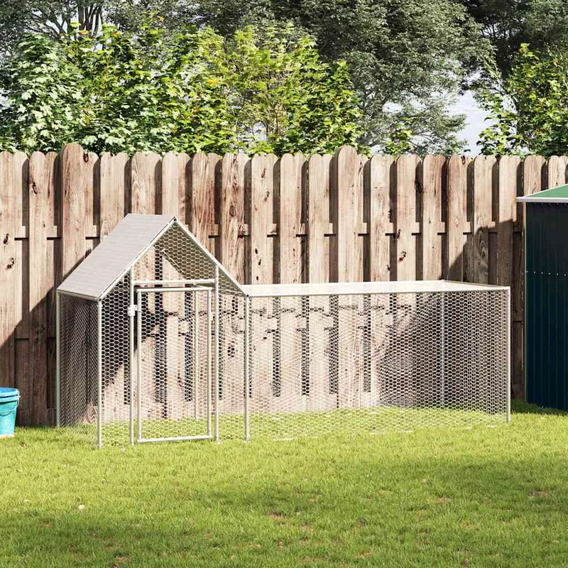 Hühnerkäfig Hühnerstall Stahl 3 x 1 x 1,5 m Auslauf Freigehege Tierkäfig Geflügelstall