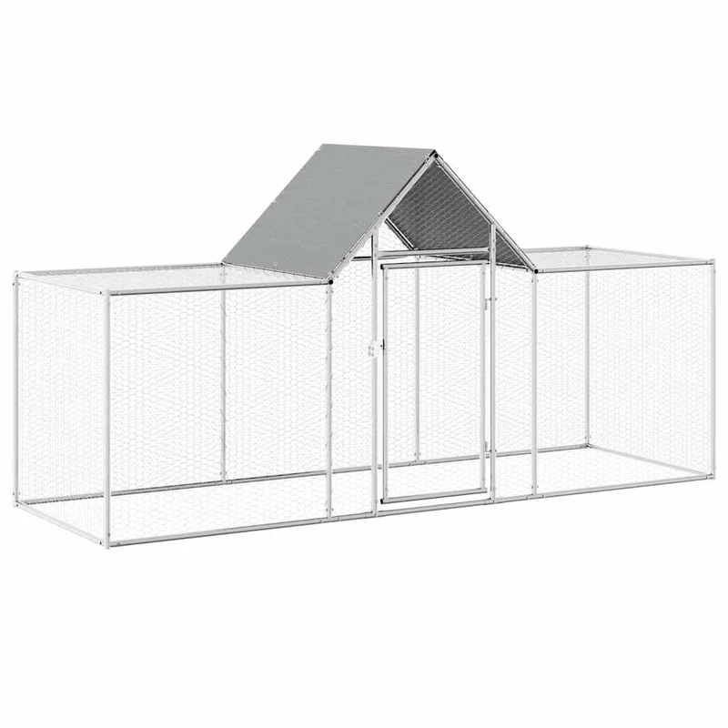 Hühnerkäfig Hühnerstall Stahl 3 x 1 x 1,5 m Auslauf Freigehege Tierkäfig Geflügelstall