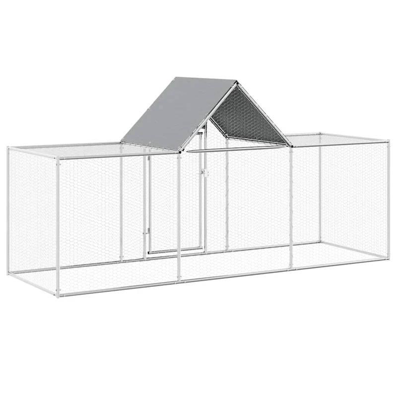 Hühnerkäfig Hühnerstall Stahl 3 x 1 x 1,5 m Auslauf Freigehege Tierkäfig Geflügelstall