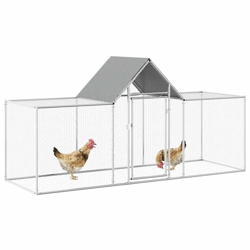 Hühnerkäfig Hühnerstall Stahl 3 x 1 x 1,5 m Auslauf Freigehege Tierkäfig Geflügelstall
