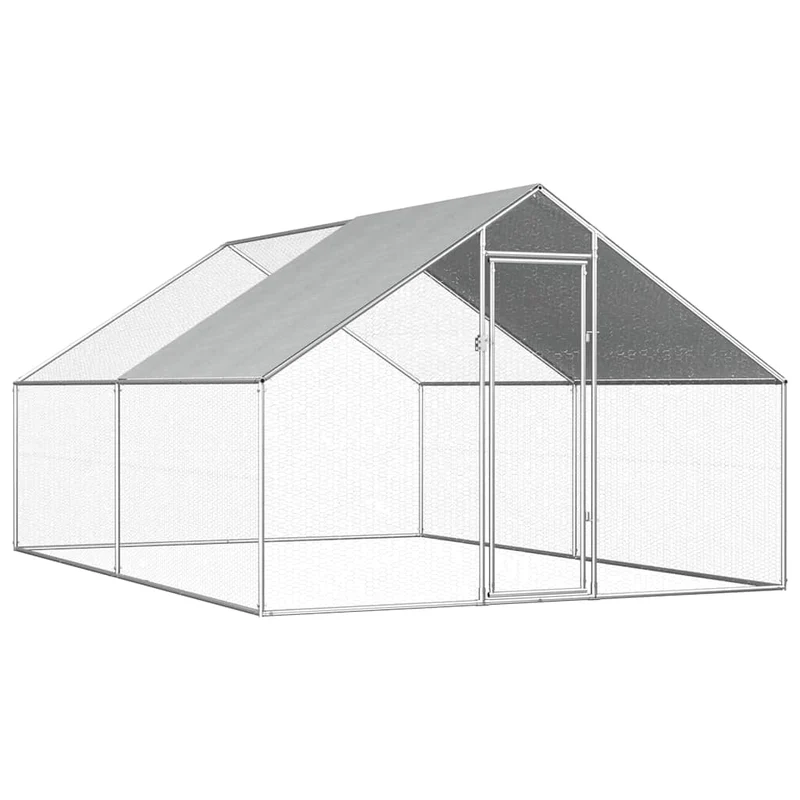 Hühnerkäfig Hühnerstall Stahl 2,75 x 4 x 1,92 m Auslauf Freigehege Tierkäfig Geflügelstall