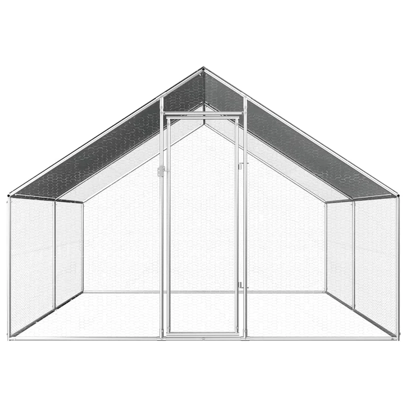 Hühnerkäfig Hühnerstall Stahl 2,75 x 4 x 1,92 m Auslauf Freigehege Tierkäfig Geflügelstall