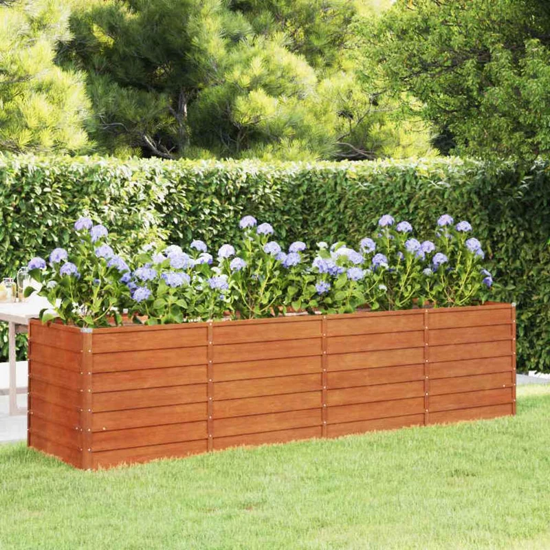 Hochbeet 320x80x77 cm Cortenstahl rostig Pflanzbeet Pflanzkasten
