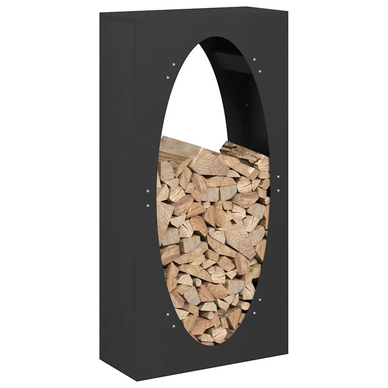 Brennholzregal Schwarz 50x23x100 cm Kaltgewalzter Stahl Feuerholzständer