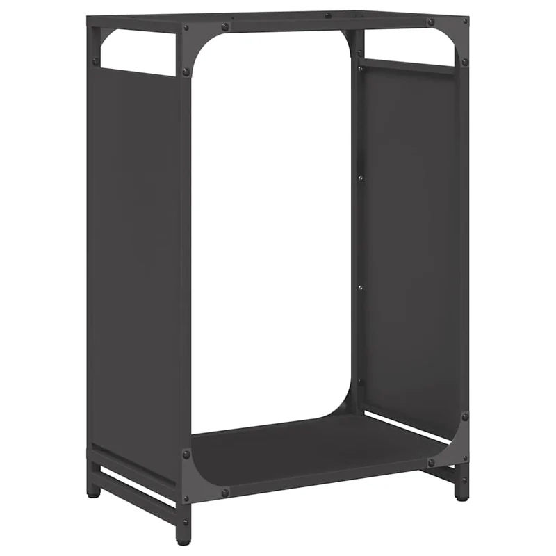 Brennholzregal Schwarz 44x28x65 cm Kaltgewalzter Stahl Feuerholzständer