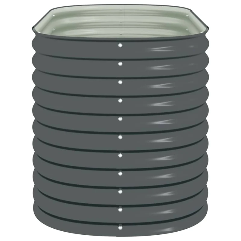 Garten-Hochbeet 160x80x81 cm Verzinkter Stahl Anthrazit Pflanzkübel oval