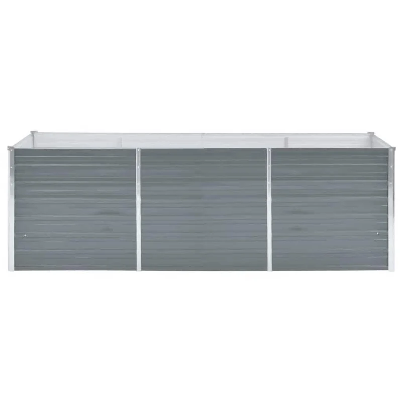 Garten-Hochbeet Verzinkter Stahl 240x80x77 cm Grau Blumenkasten Pflanzkübel