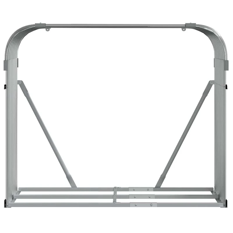 Brennholzunterstand Grau 120x45x100 cm Verzinkter Stahl Holzlager außen