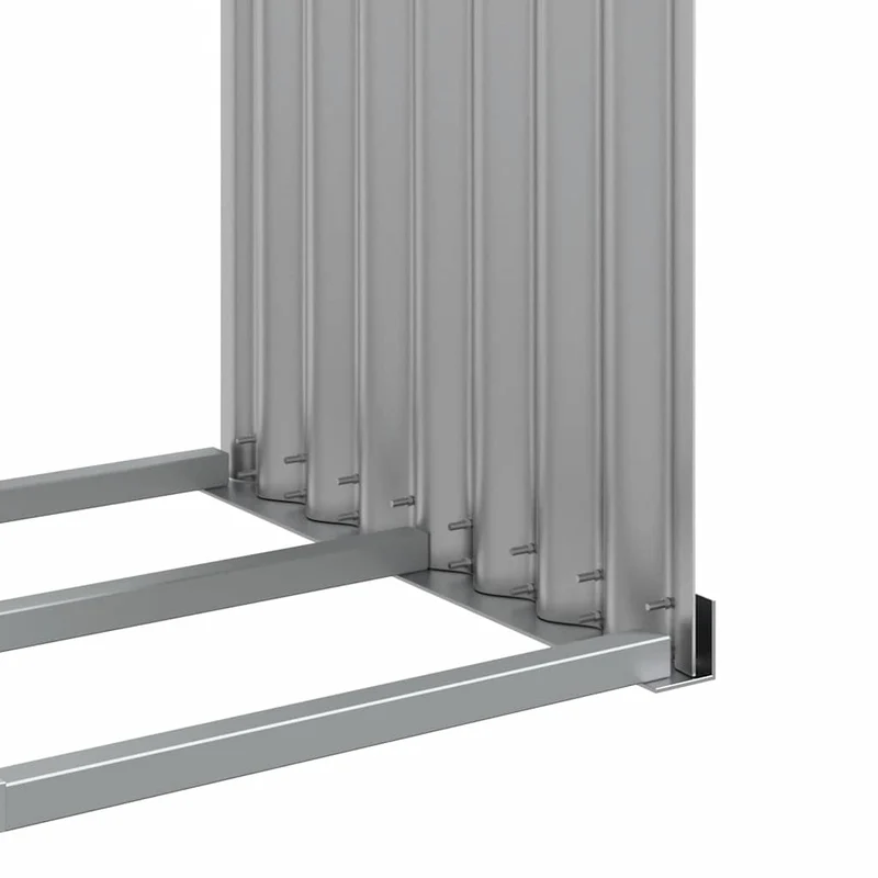 Brennholzunterstand Grau 120x45x100 cm Verzinkter Stahl Holzlager außen
