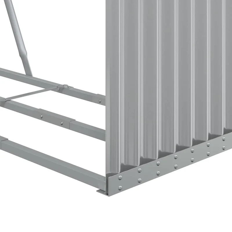 Brennholzunterstand Grau 120x45x100 cm Verzinkter Stahl Holzlager außen