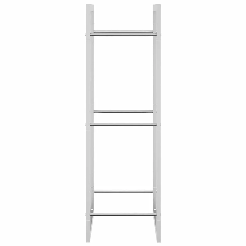 Brennholzregal Edelstahl Metallregal Silber 50x28x94 cm Kaminholzlager Feuerholzständer
