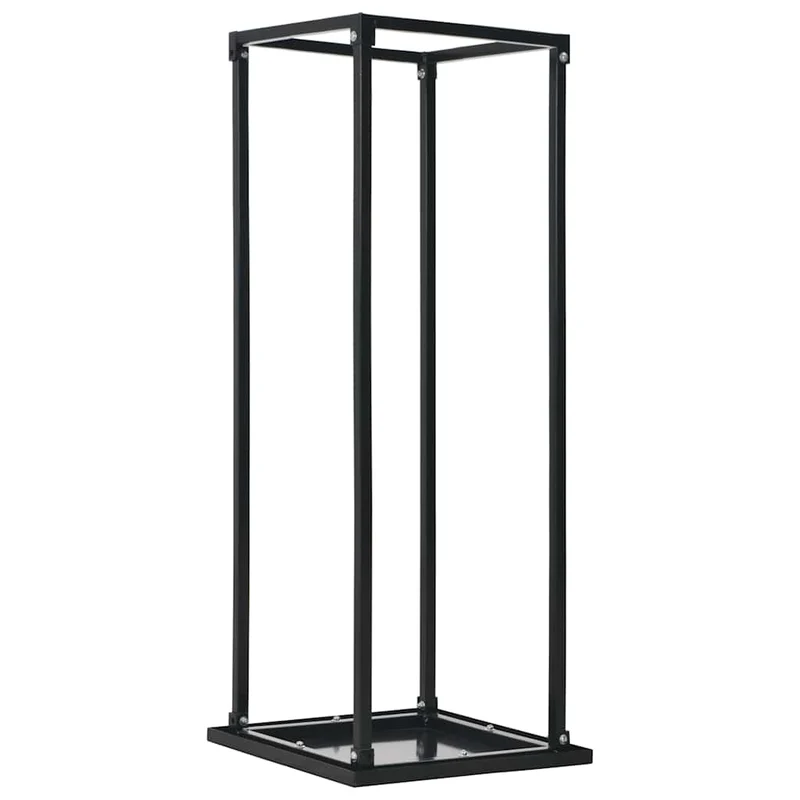 Brennholzregal Stahl Schwarz 37 x 37 x 113 cm Kaminholzlager Feuerholzhalter Boden