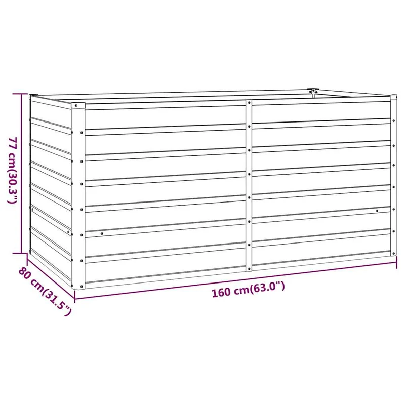 Hochbeet 160x80x77cm Cortenstahl rostig Pflanzbeet Pflanzkasten