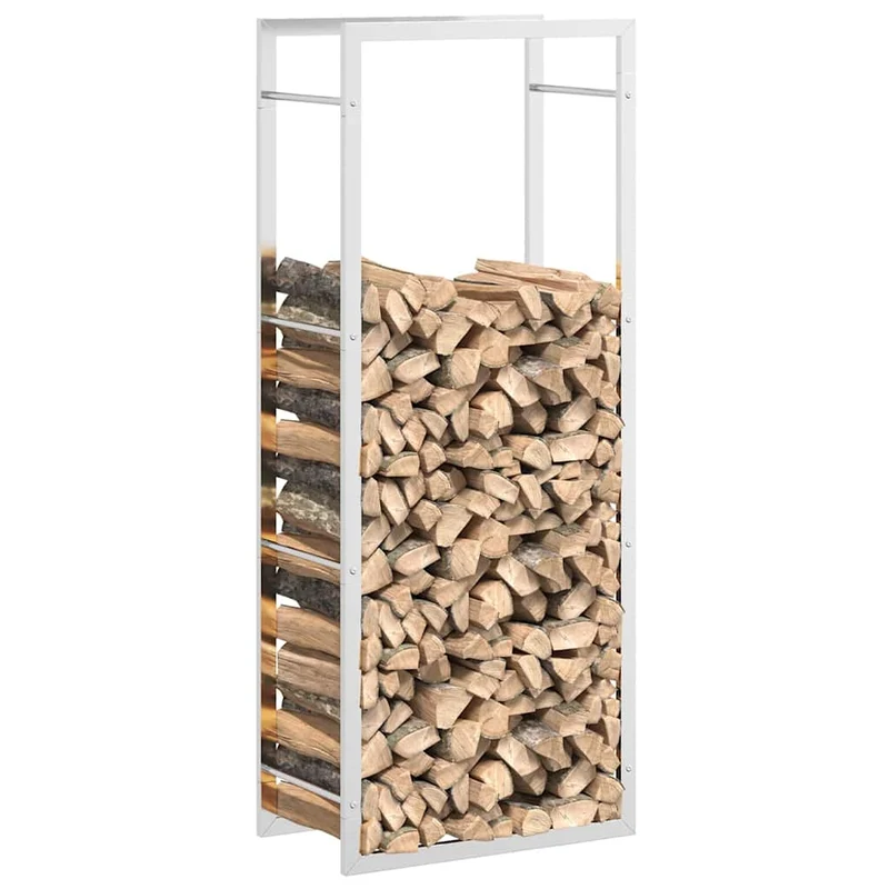 Brennholzregal 50x28x132 cm Edelstahl Holzlager Feuerholzhalter