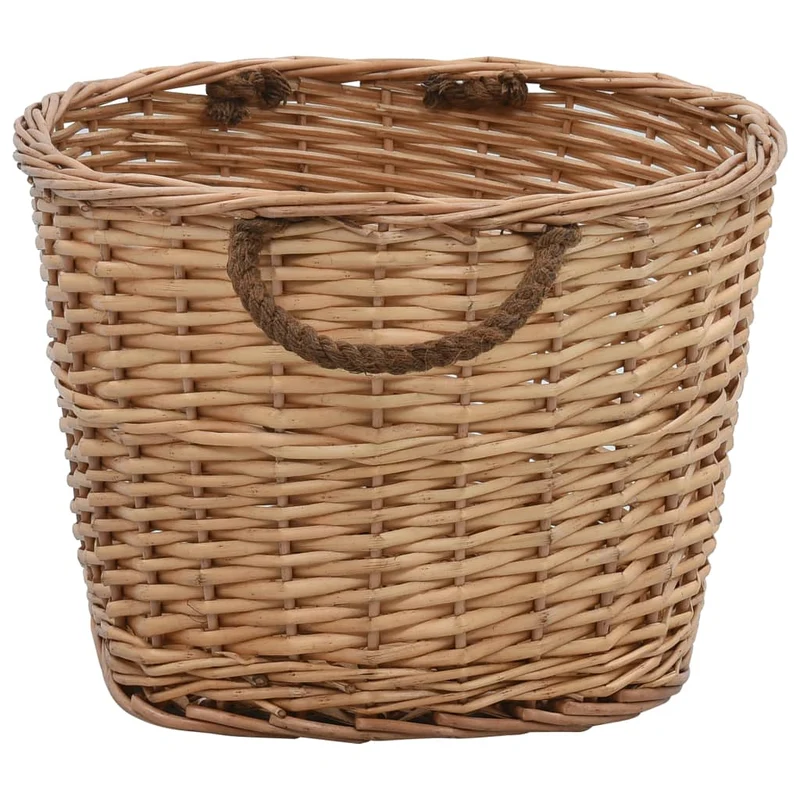Holzkorb mit Tragegriffen 58×42×29 cm Natur Weidekorb Braun Erntekorb