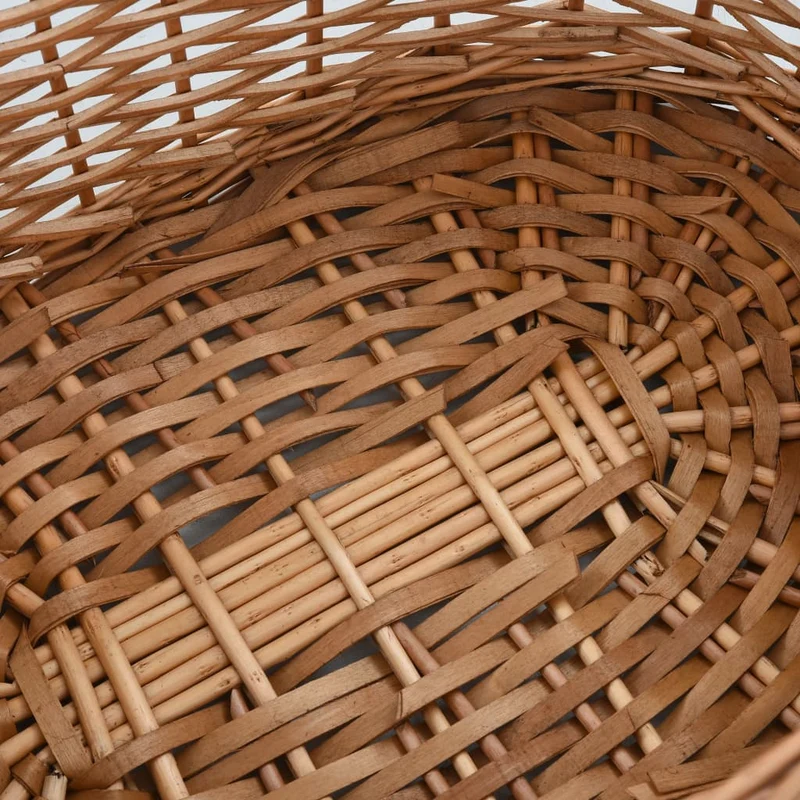 Holzkorb mit Tragegriffen 58×42×29 cm Natur Weidekorb Braun Erntekorb