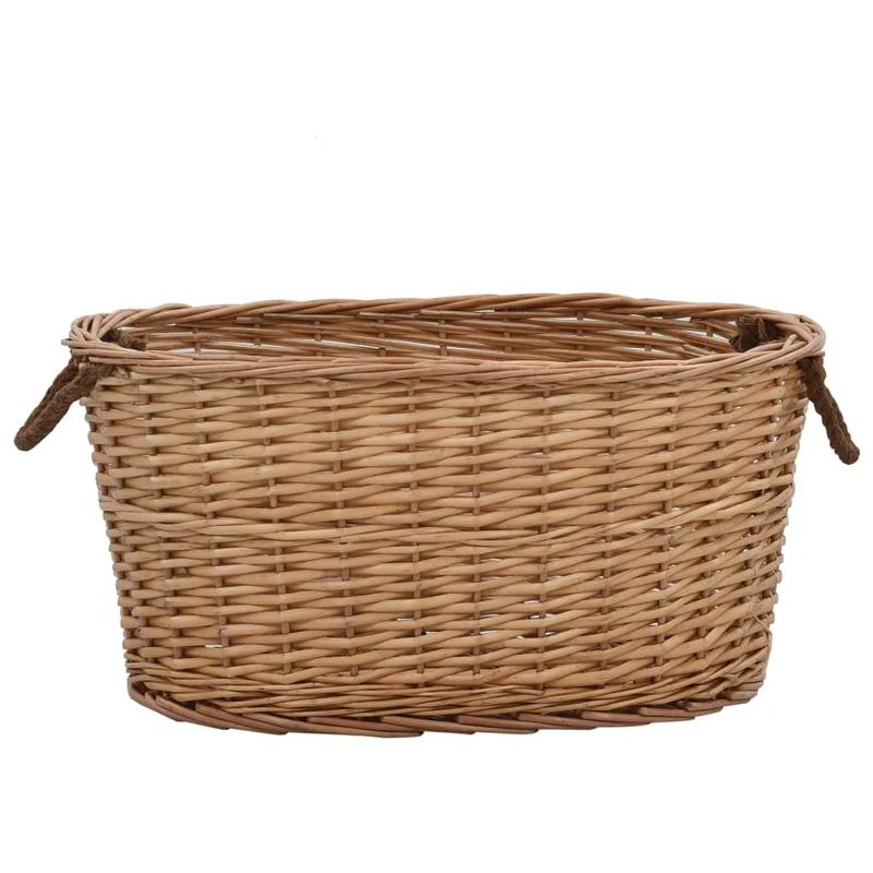 Holzkorb mit Tragegriffen 58×42×29 cm Natur Weidekorb Braun Erntekorb