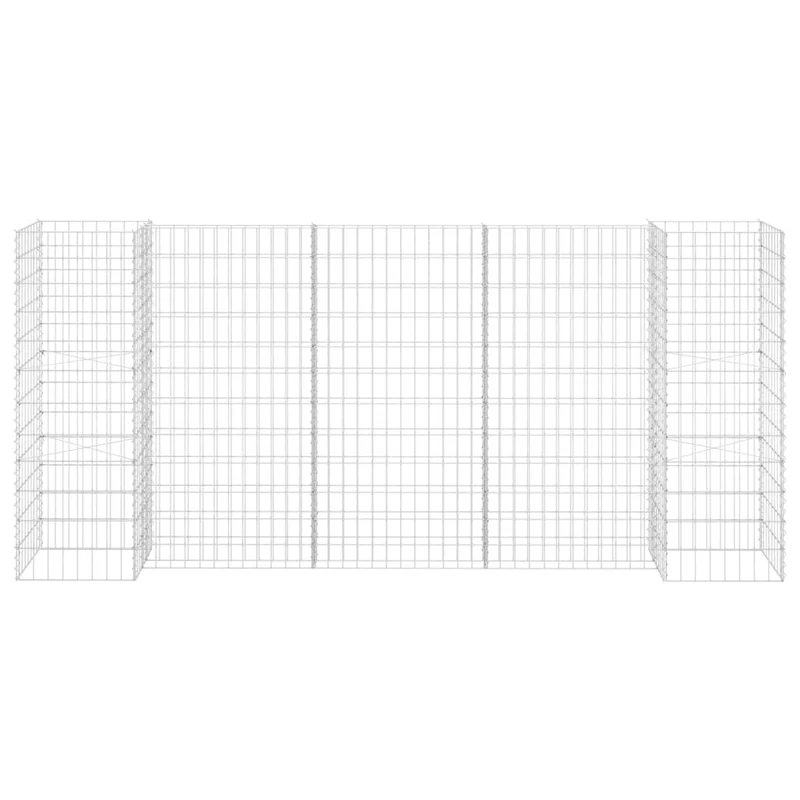 Gabionen Pflanzkorb H-Form Stahldraht 260x40x120 cm verzinkt Gabionenwand Mauer