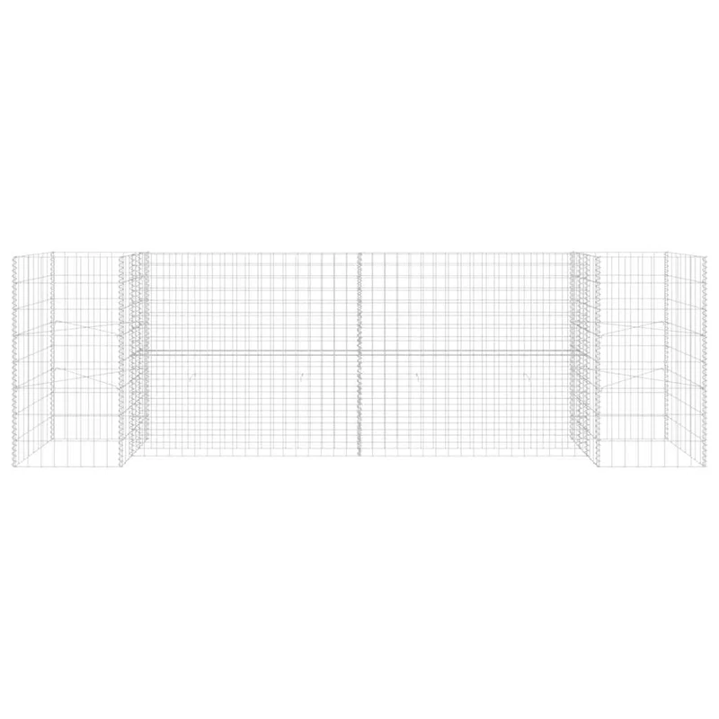 Gabionen Pflanzkorb H-Form Stahldraht 260x40x80 cm verzinkt Gabionenwand Pflanzkasten