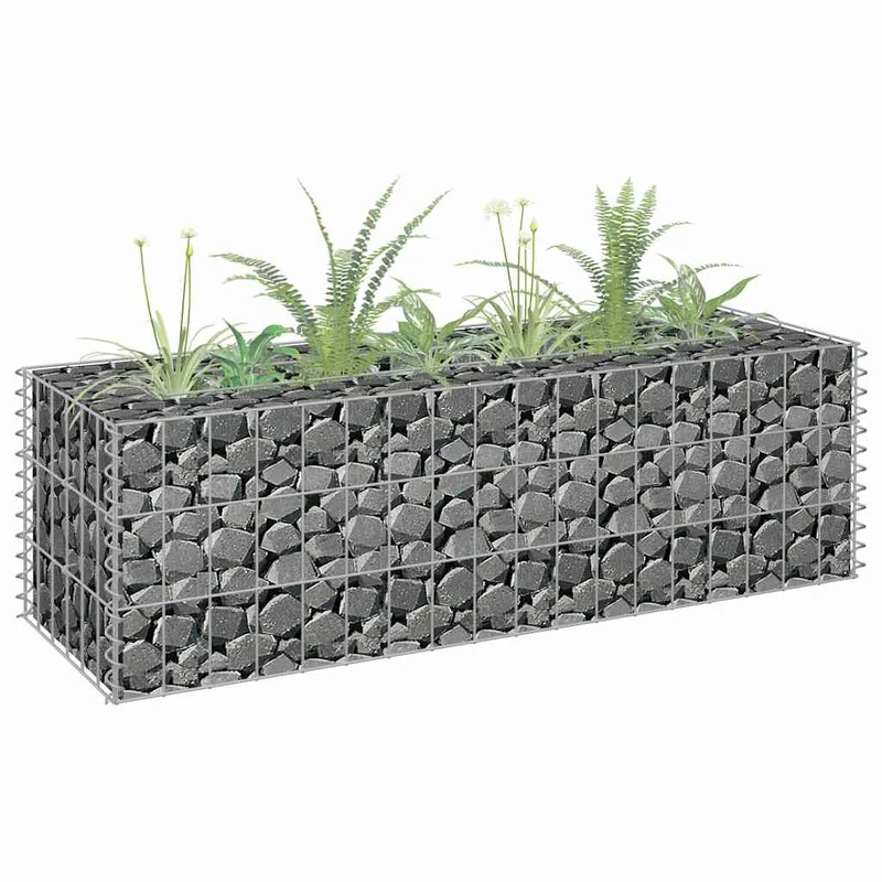 Gabionen-Hochbeet Verzinkter Stahl 90×30×30 cm bepflanzbar