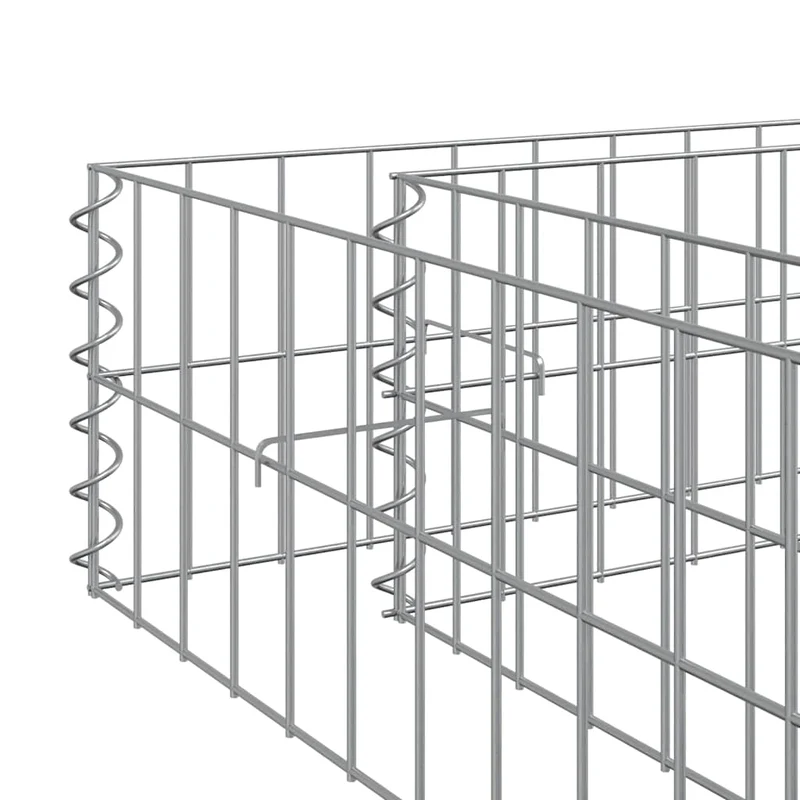 Gabionen-Hochbeet Verzinkter Stahl 200x100x20 cm Steinkorb Grau Silber