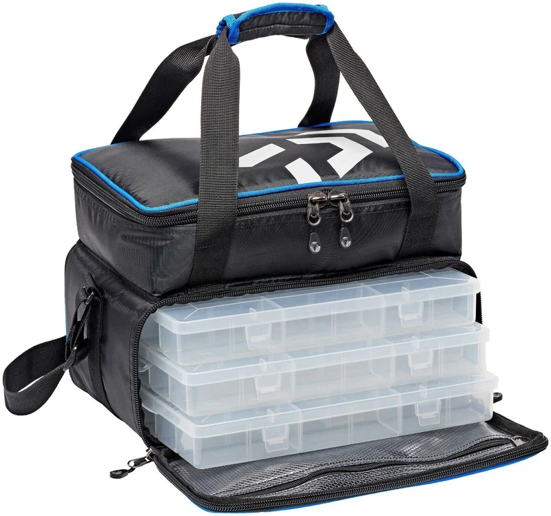 Daiwa N´ZON Tackle Tasche M, Feeder Bag, Angeltasche mit Boxen, Feedertasche