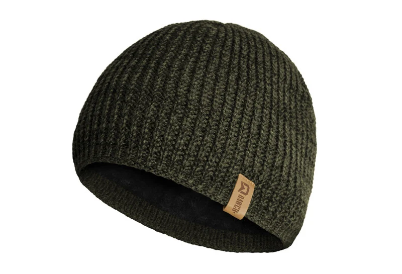 Delphin RAWER Wintermütze | Warme Strickmütze für Angler | Beanie in Olive-Grün
