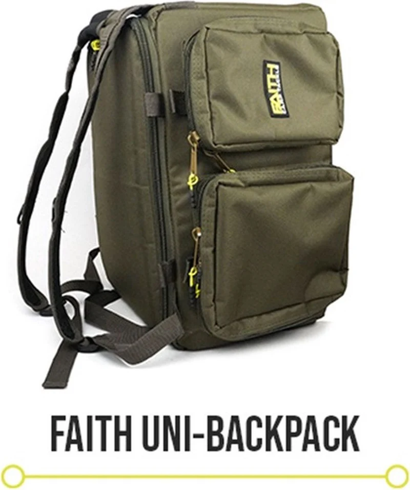 Faith Angeltaschen-Set – Futteral & Rucksack Grün für Angler