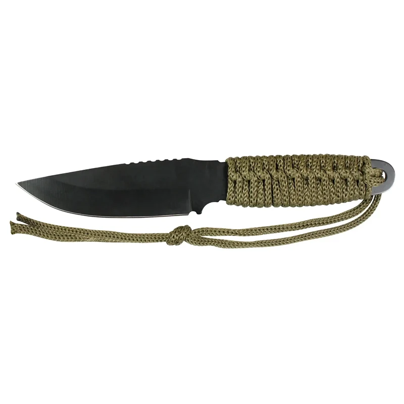 Messer Fallschirmleine mit Feuerstarter oliv