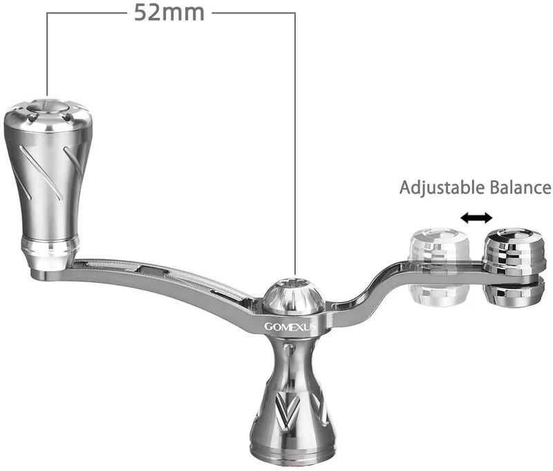 Gomexus Side Balance Handle 52mm mit 20mm CNC Power Knobs | Daiwa