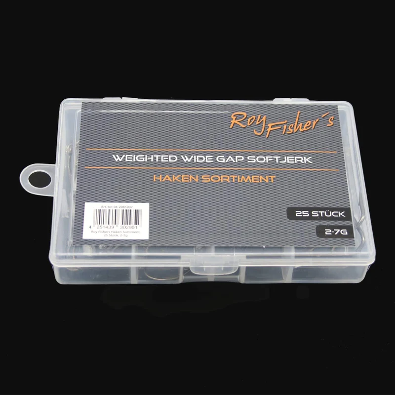 Roy Fisher's Weighted Wide Gape Soft Jerk Haken Sortiment 2-7g