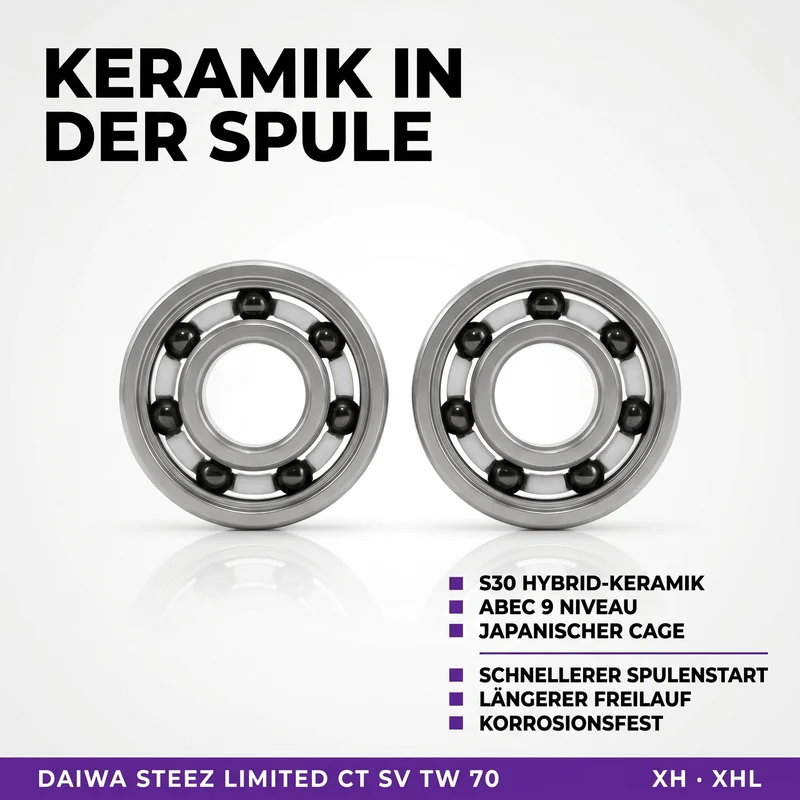 RL-TNG Komplett Kugellager Tuning Kit für Daiwa 25 Steez Limited CT SV TW 70