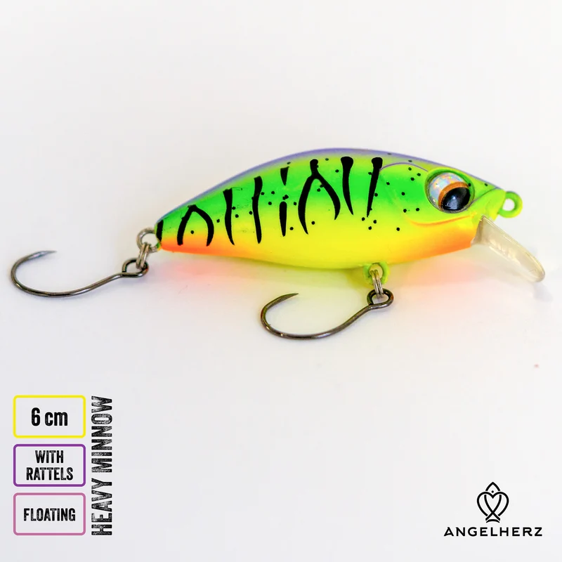 Angelherz® Heavy Minnow – Premium Floating Forellenwobbler mit Rassel