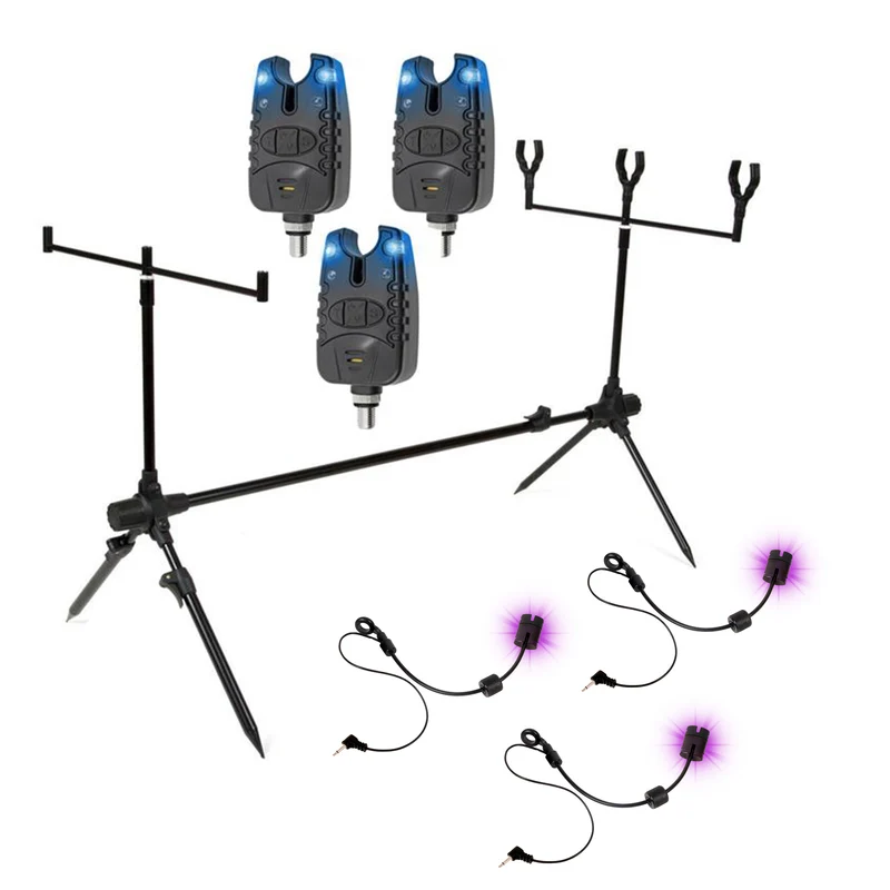 X2 Base Rodpod Set – 3 Bissanzeiger & 3 Swinger für Karpfenangeln
