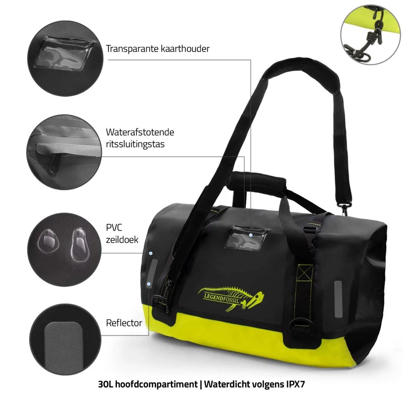 Legendfossil Waterproof Bag Sjømat 30L Drybag Schwarz/Gelb