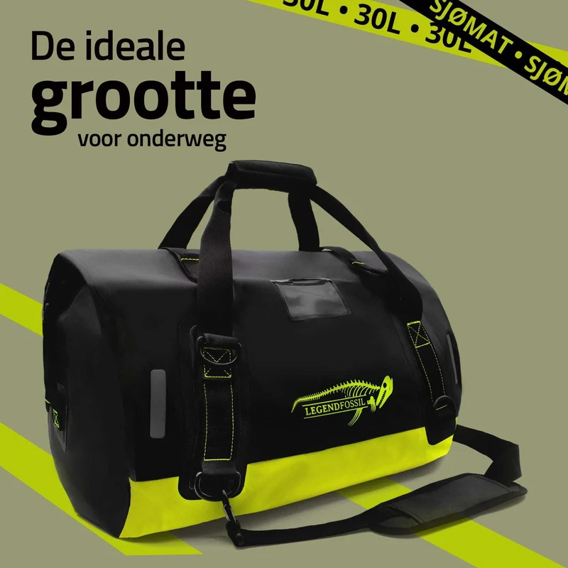 Legendfossil Waterproof Bag Sjømat 30L Drybag Schwarz/Gelb
