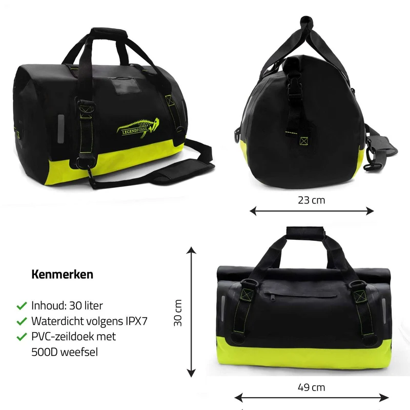 Legendfossil Waterproof Bag Sjømat 30L Drybag Schwarz/Gelb
