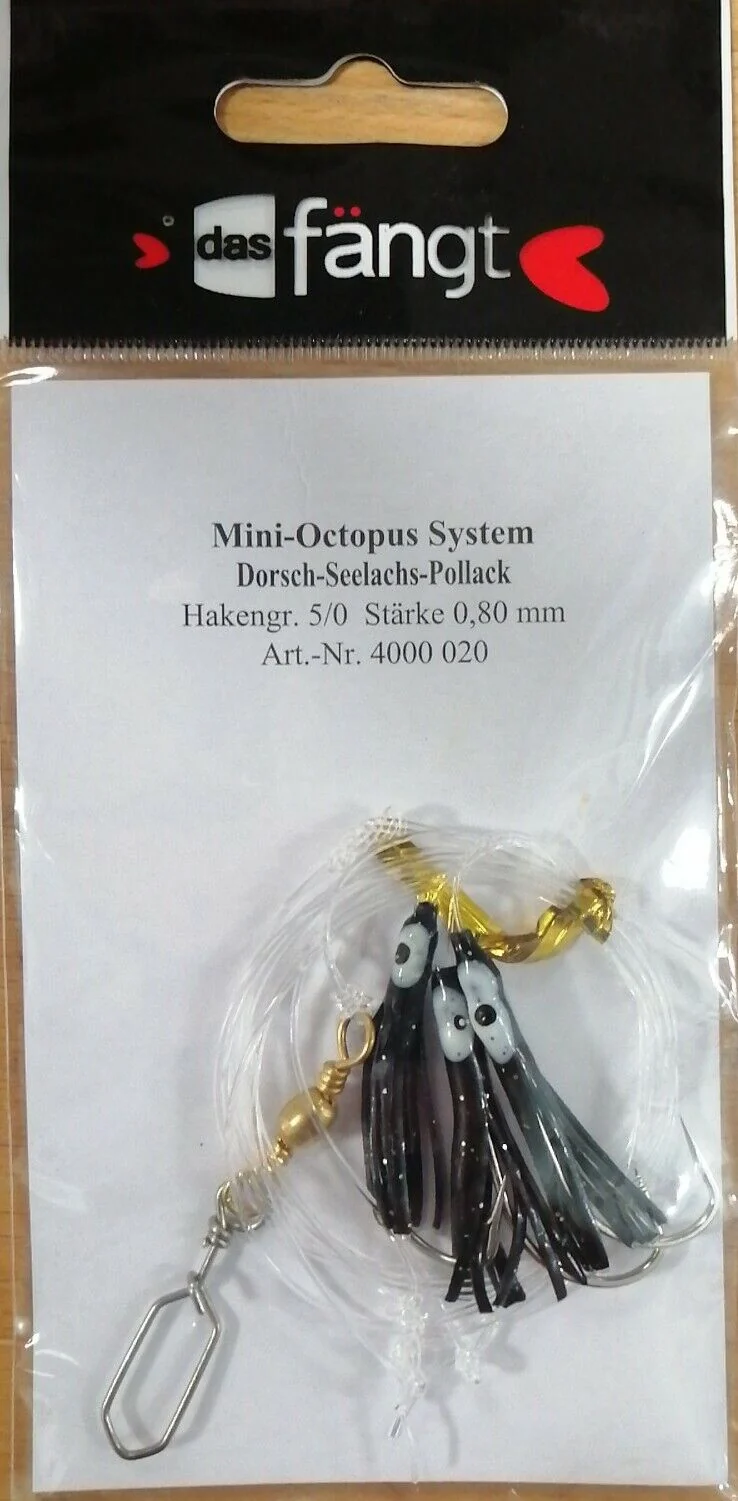 Das Fängt Mini-Octopus System Dorsch-Seelachs-Pollack Hakengr. 5/0 0,80mm