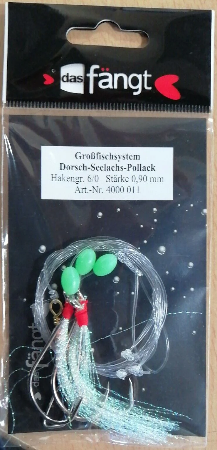 Das Fängt Großfischsystem Dorsch-Seelachs-Pollack Hakengr. 6/0 0,90mm 011