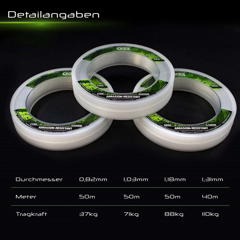 Catix Fluorocarbon Vorfachschnur 50m | 0,82mm, 37kg