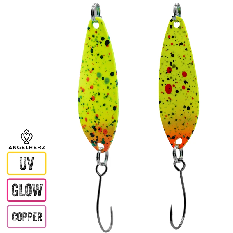 Angelherz WillowStrike 34mm – UV Spoon für Forelle 2,5g / 3,5g