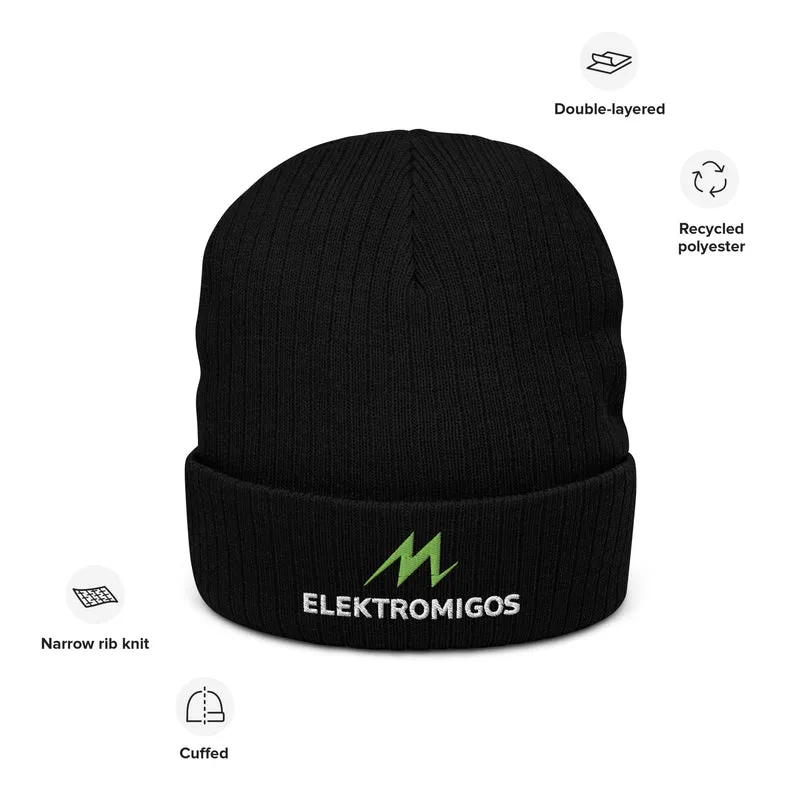 Gerippte Strickmütze - Elektromigos