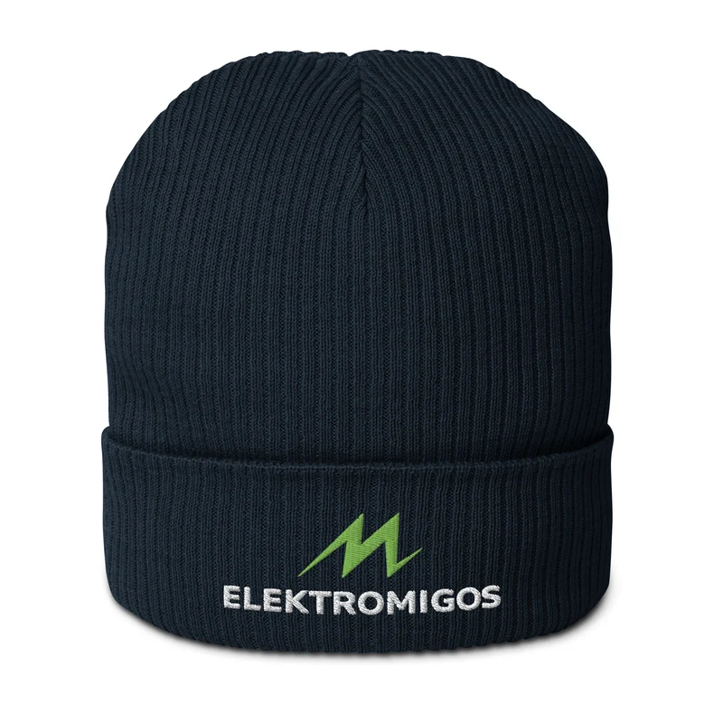 Gerippte Bio-Beanie - Elektromigos