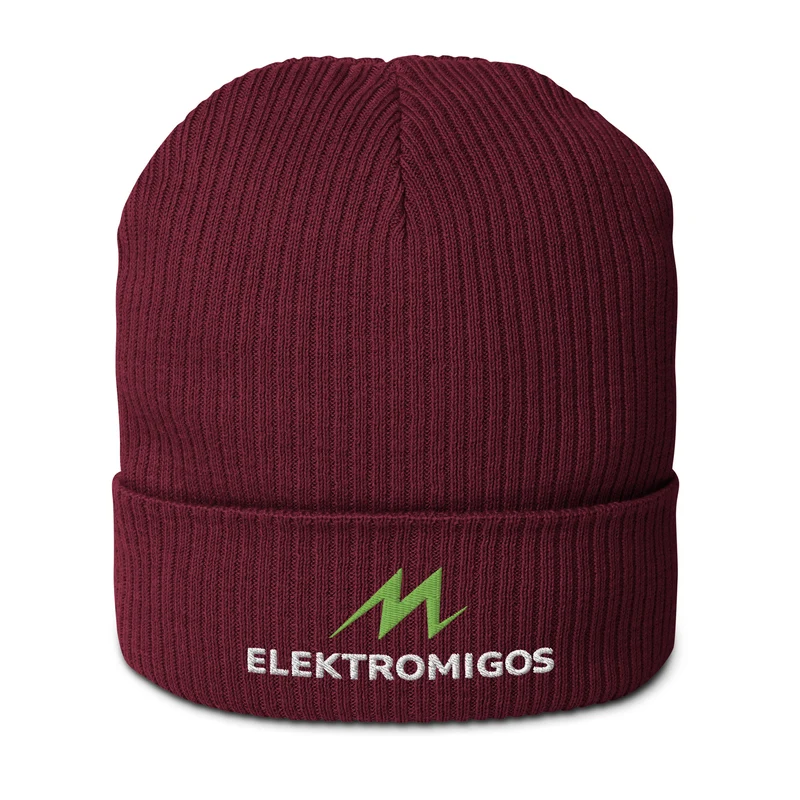 Gerippte Bio-Beanie - Elektromigos